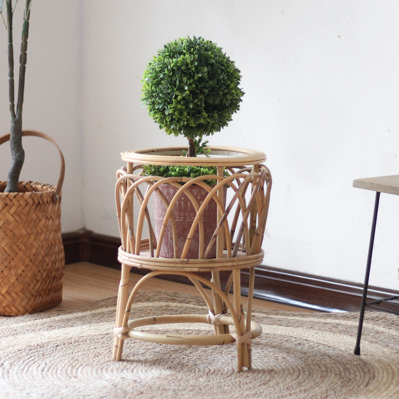 Rattan plant stand with modern design Bowlift