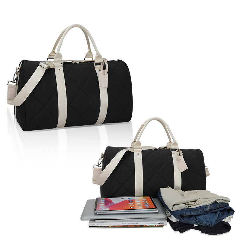 Quilted Travel Duffel Bag with Adjustable Strap Bowlift