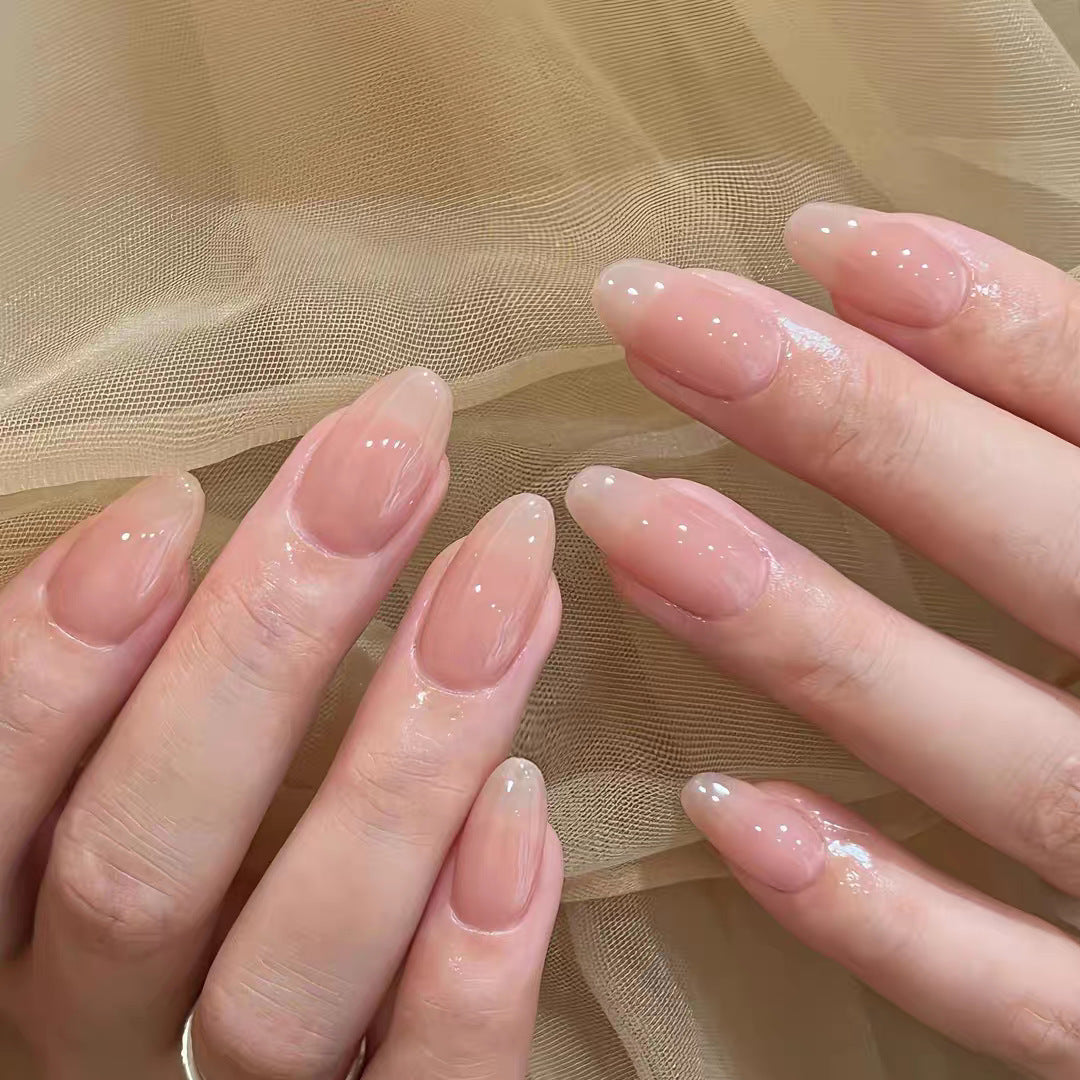 Artistic Press-On Nail Set with Floral and Glossy Accents Bowlift