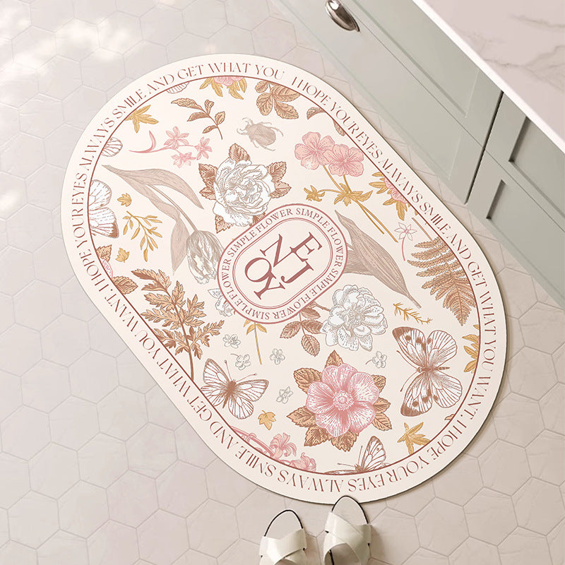 Decorative Floral Bath Mat Bowlift