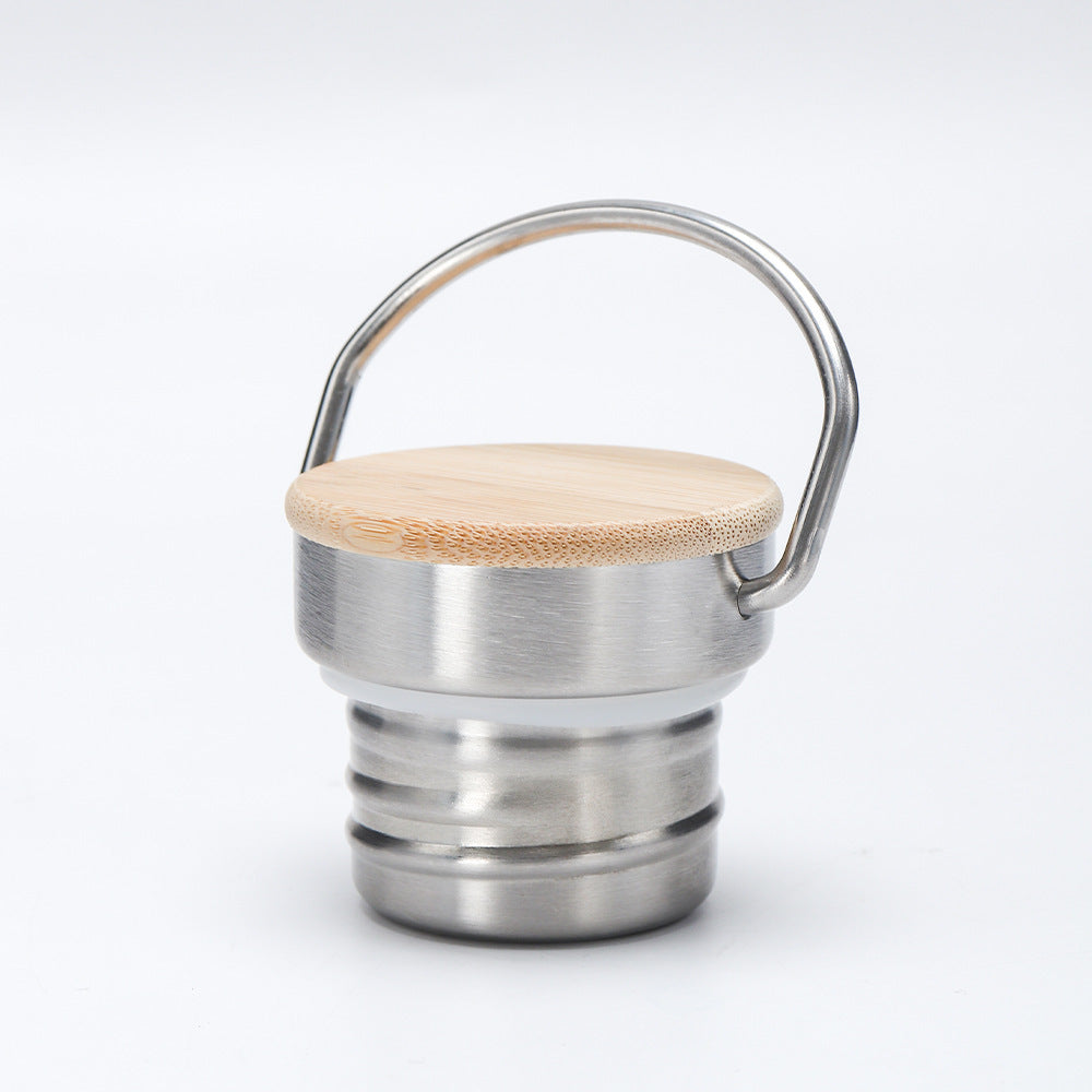 Women's insulated stainless steel drinking bottle with wooden lid Bowlift