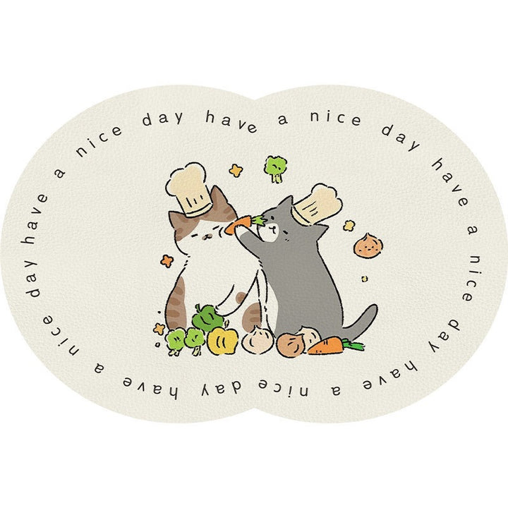 Unisex Cute Cartoon Pet-Themed Mat Bowlift