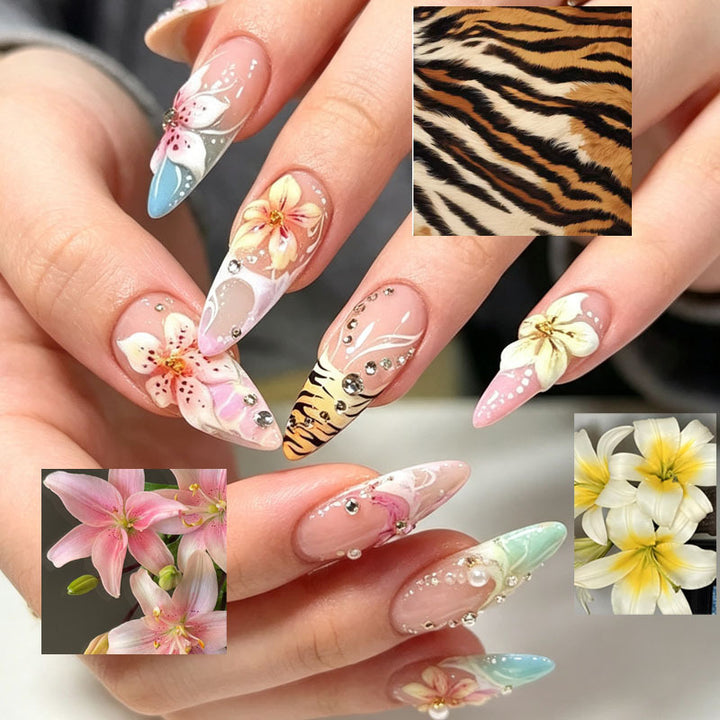 Tropical Floral Press-On Nail Set Bowlift