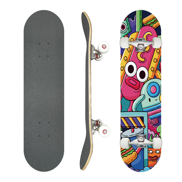Complete Street Skateboard with Maple Deck Concave and Durable PU Wheels Bowlift