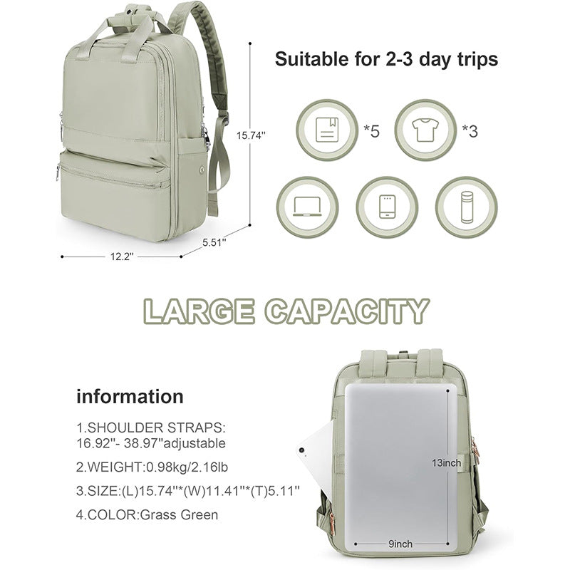 Travel backpack with integrated laptop compartment and organizer Bowlift