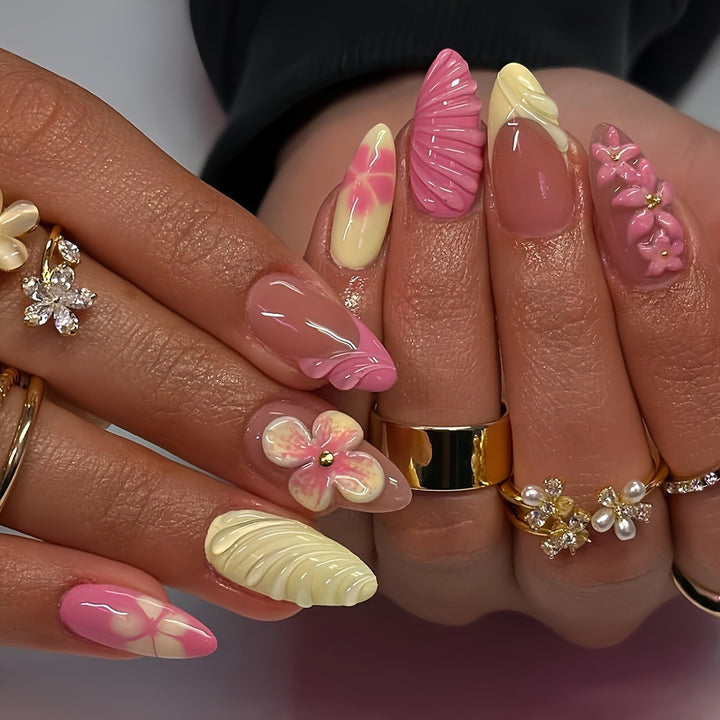 Artistic 3D Floral Nail Art Bowlift