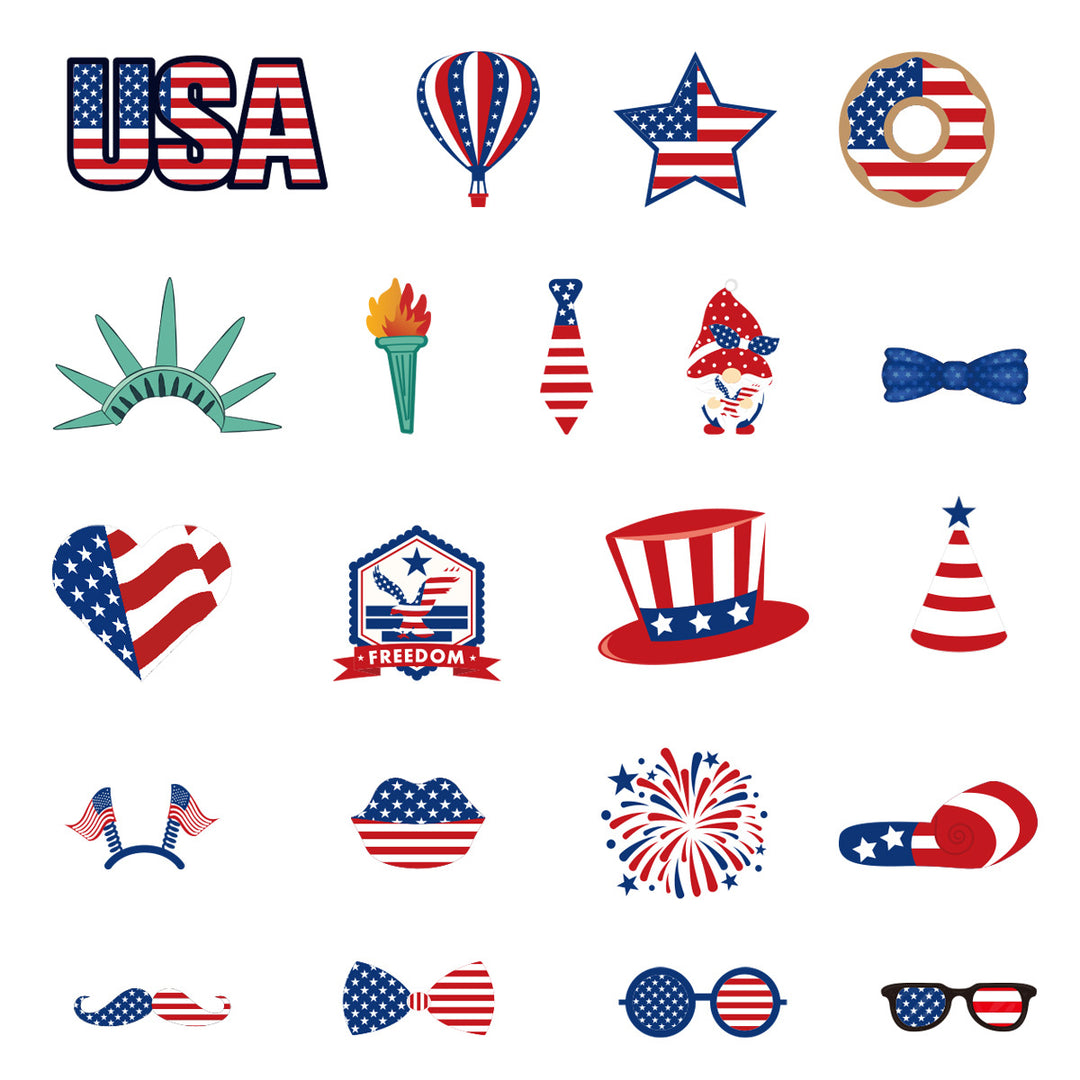 Ladies Photo Prop Set for Patriotic Celebrations Bowlift