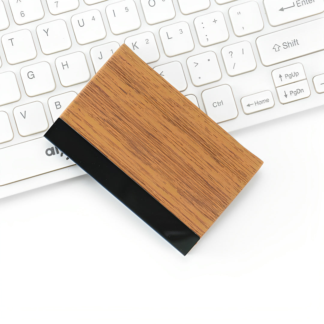 Premium Wood-Inspired Wallet Card Holder