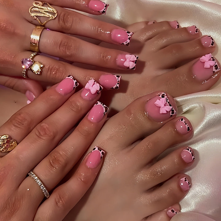Decorative 3D Bow Press-On Nail Set Bowlift