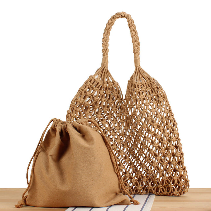 Handbag Made of Durable Hand-Knotted Net Material Bowlift