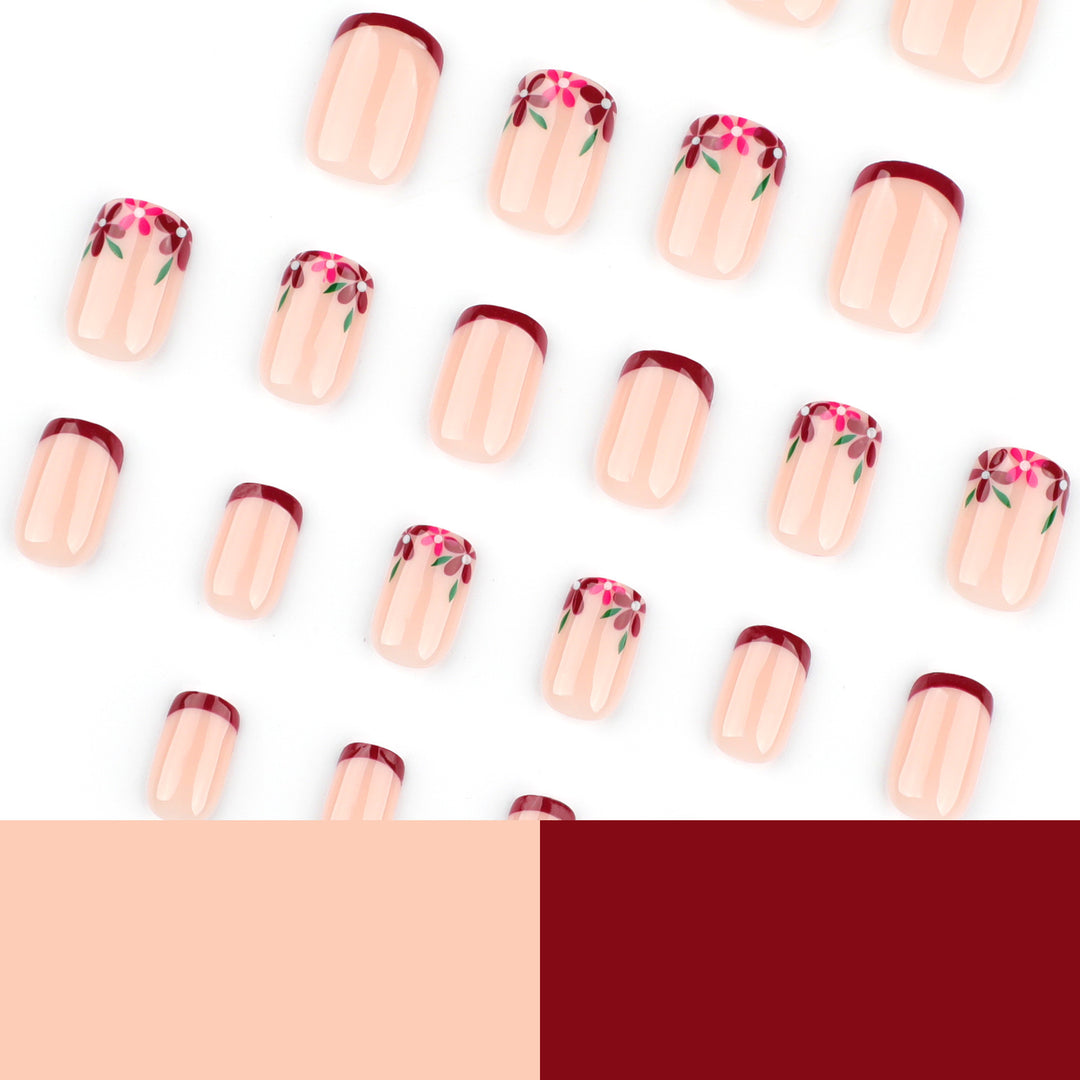 Artful nail design with flower and gradient effects Bowlift