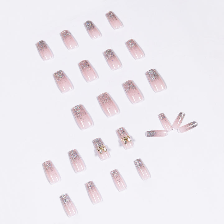 Artful Nail Extensions with Glitter and Decoration Bowlift