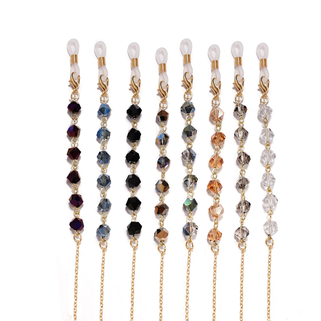 Elegant Crystal Beaded Glasses Chain Bowlift
