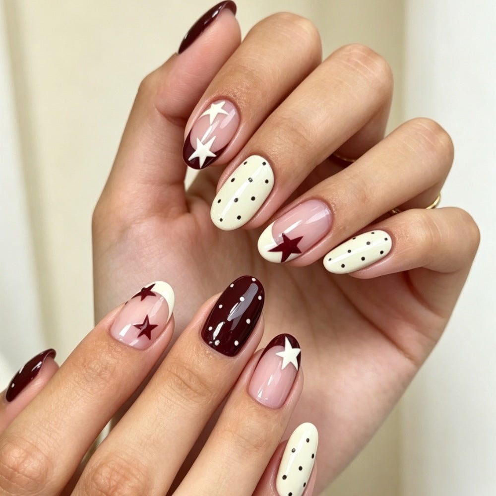 Artificial nails with modern night motif Bowlift