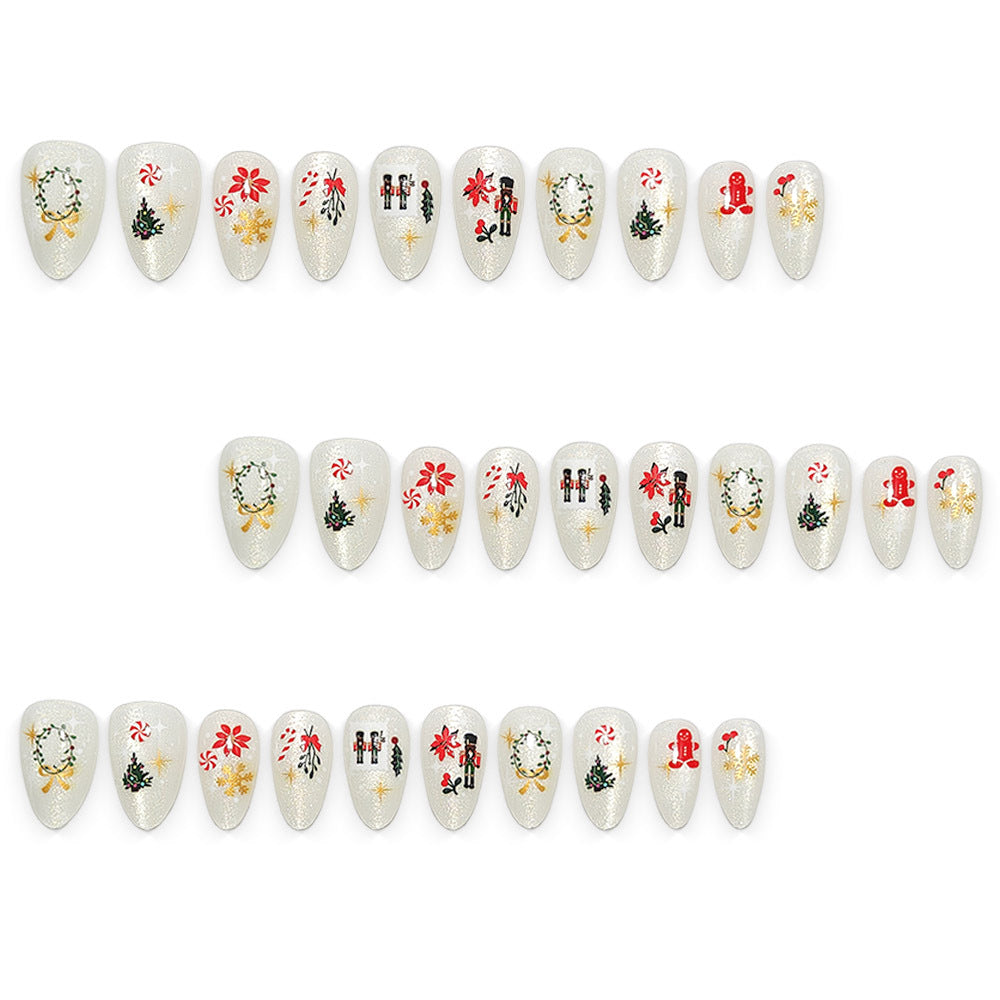 Elegant artificial nails with festive Christmas motifs Bowlift