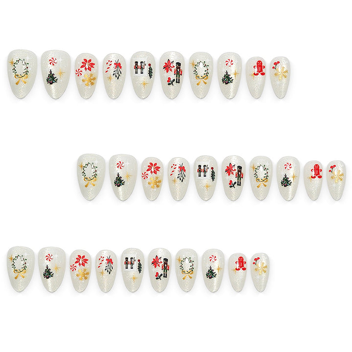 Elegant artificial nails with festive Christmas motifs Bowlift