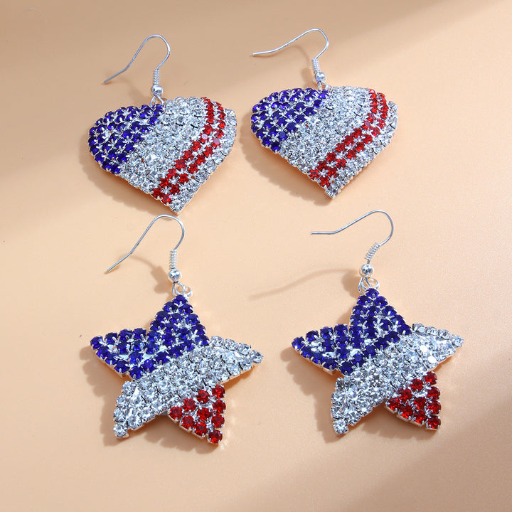 Ladies' sparkling star earrings with crystal accents and hook closure Bowlift