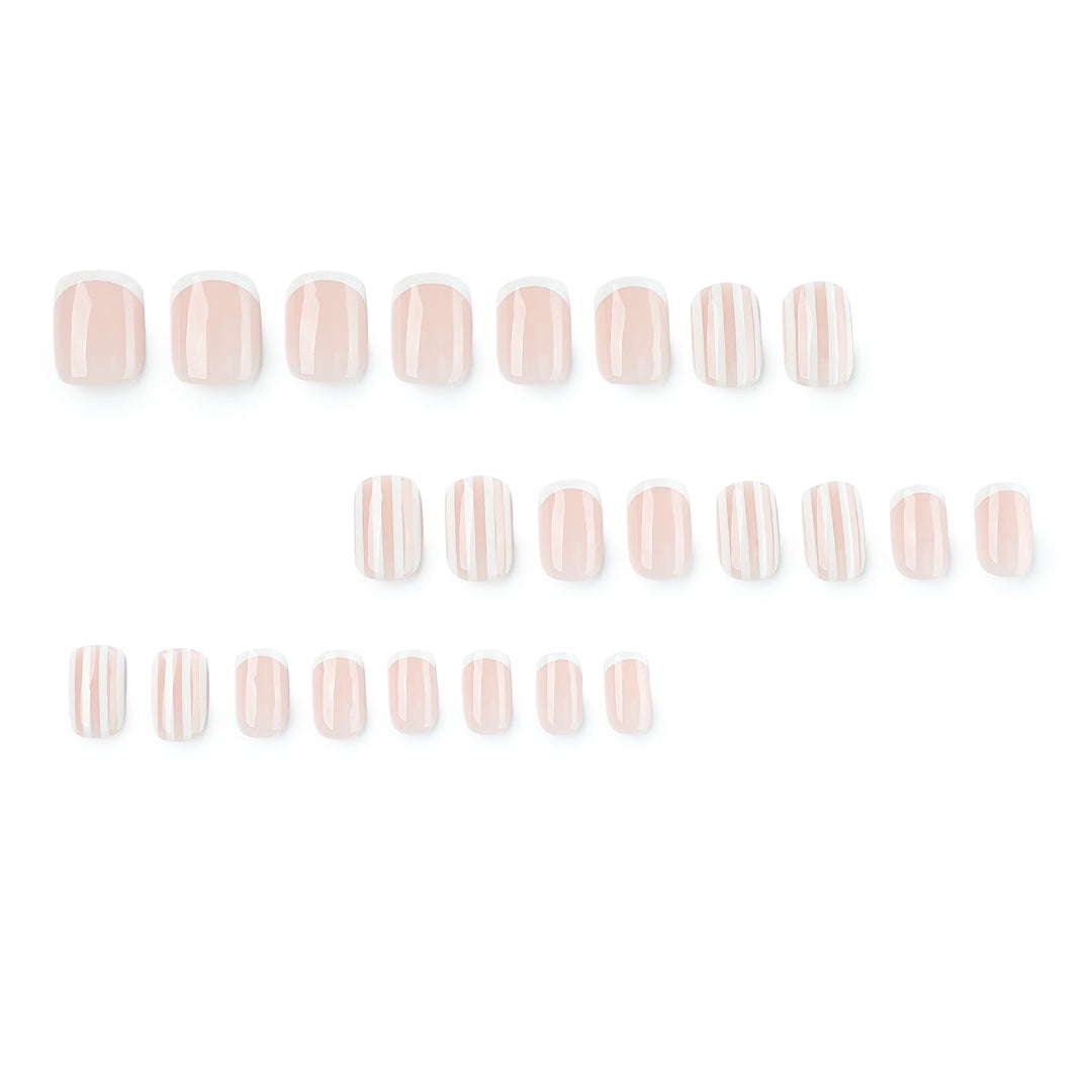 Artificial nail art with stripe pattern Bowlift