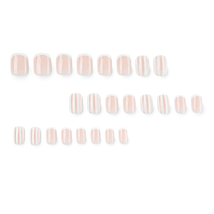 Artificial nail art with stripe pattern Bowlift