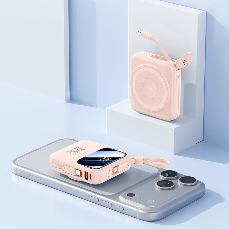 Portable power bank with innovative cable management system and fast charging function Bowlift