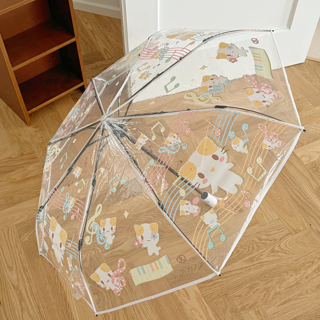 Women's Transparent Folding Umbrella with Playful Animal Design Bowlift