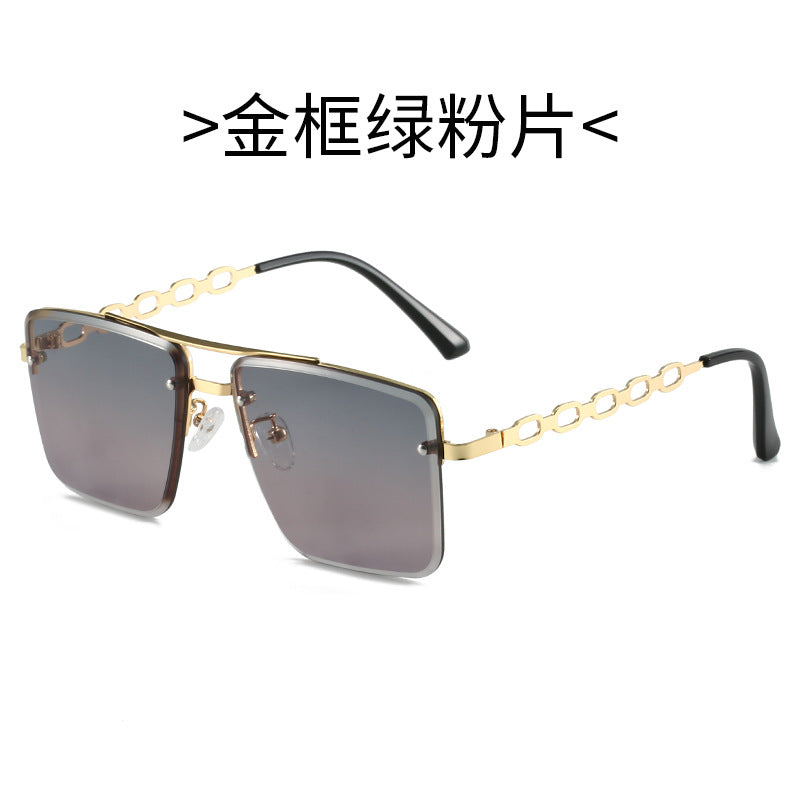 Women's Square Sunglasses with Elegant Chain Structure Bowlift