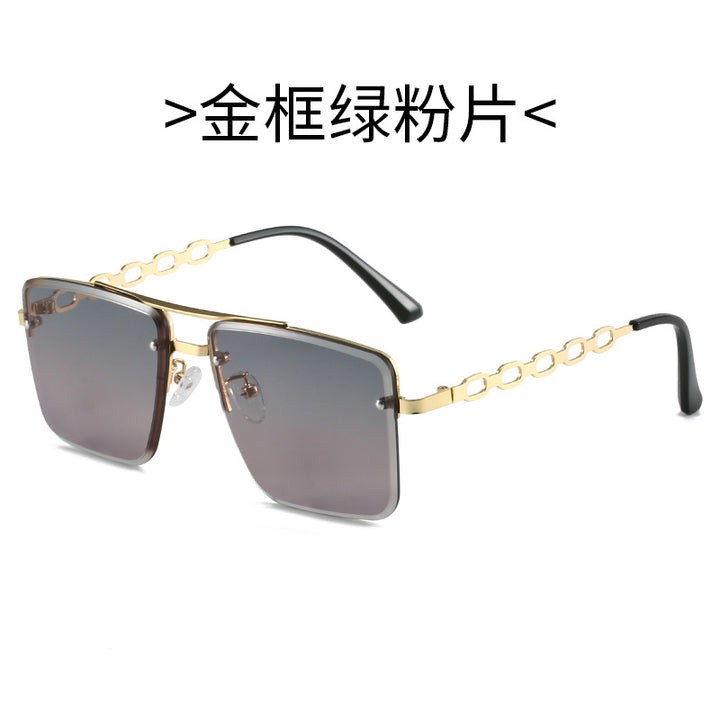 Women's Square Sunglasses with Elegant Chain Structure Bowlift