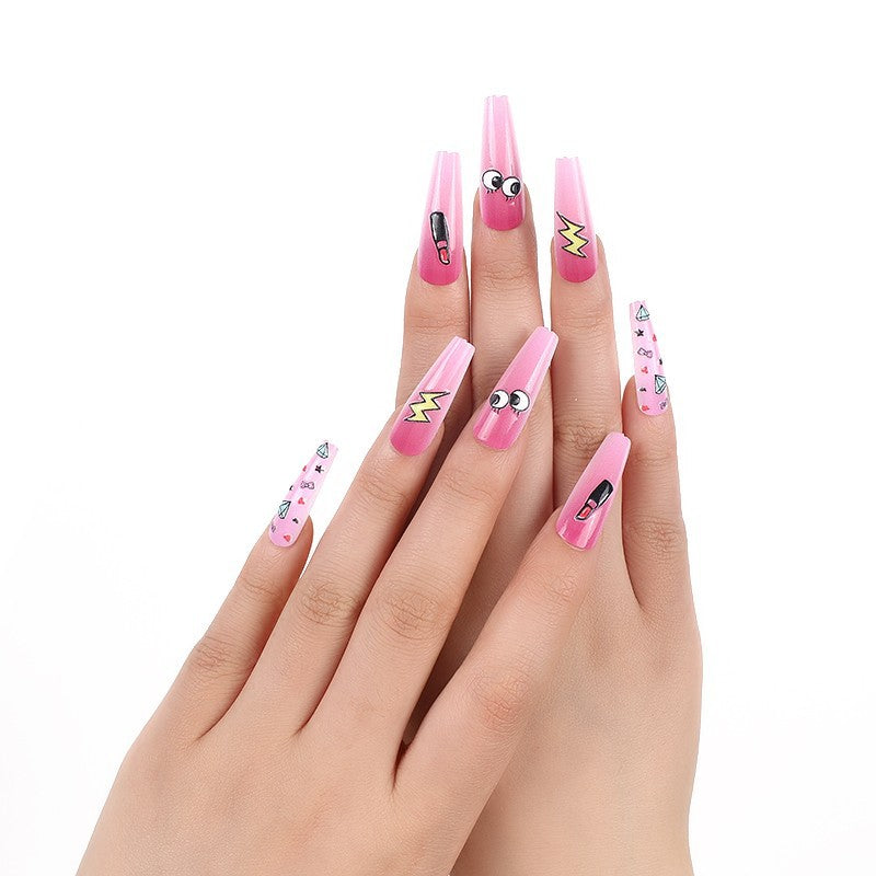 Luxury style artificial nails with intricate decorations Bowlift