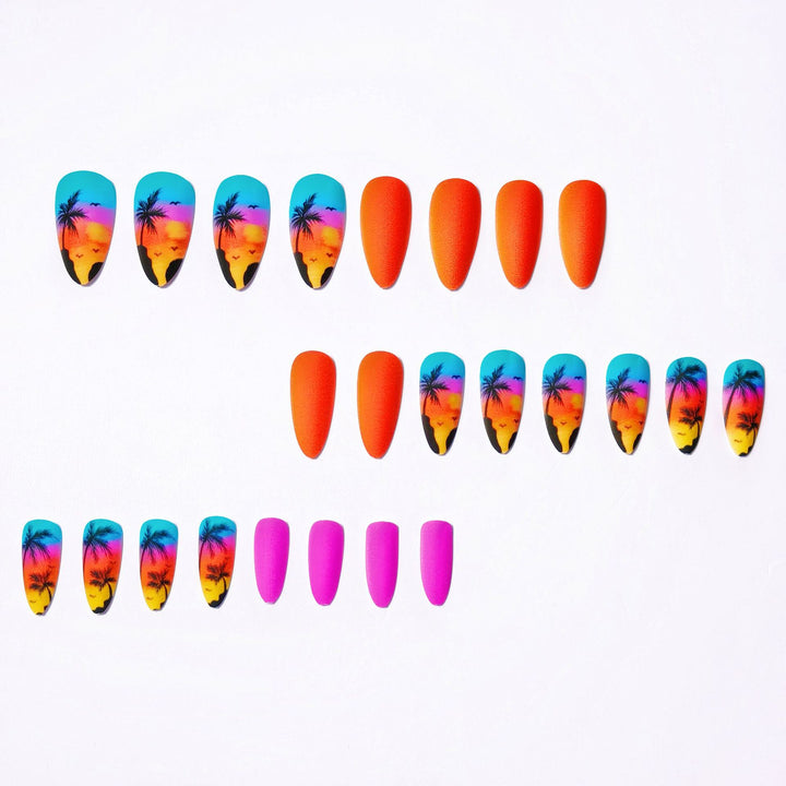 Tropical Sunset Beach-Inspired Nail Art Bowlift