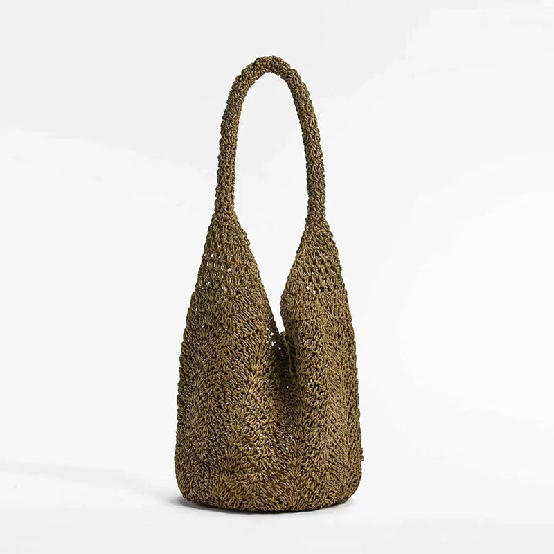 Hand-crocheted tote with deep slit Bowlift