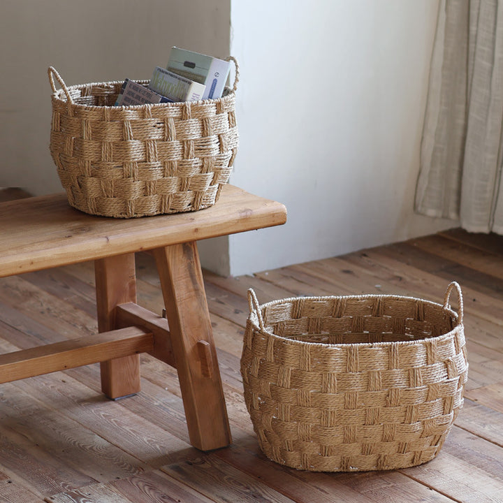 Storage baskets made of woven natural material Bowlift