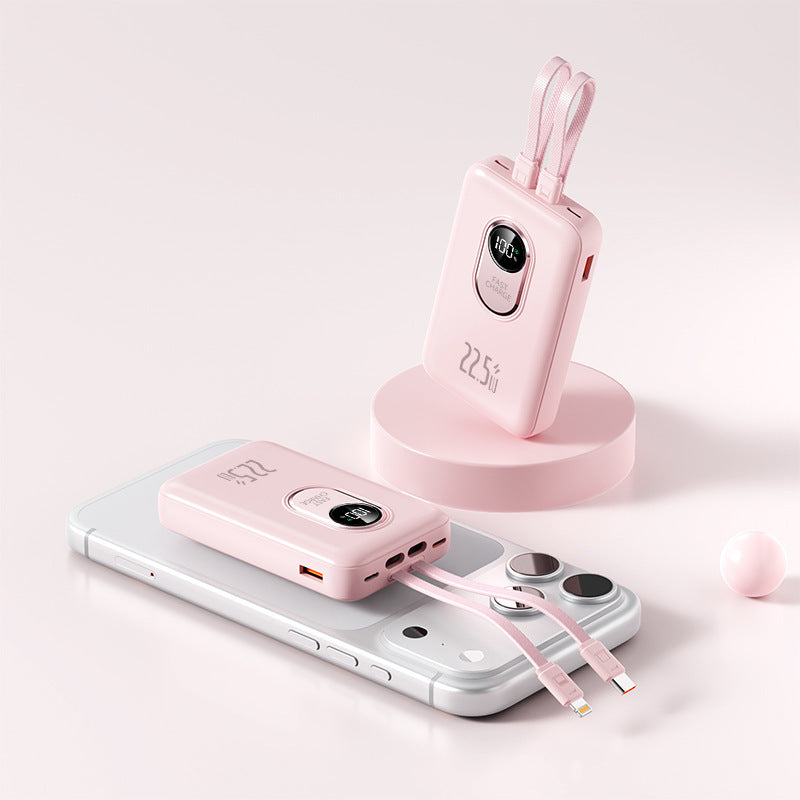 Power bank with fast charging function and integrated cable system Bowlift