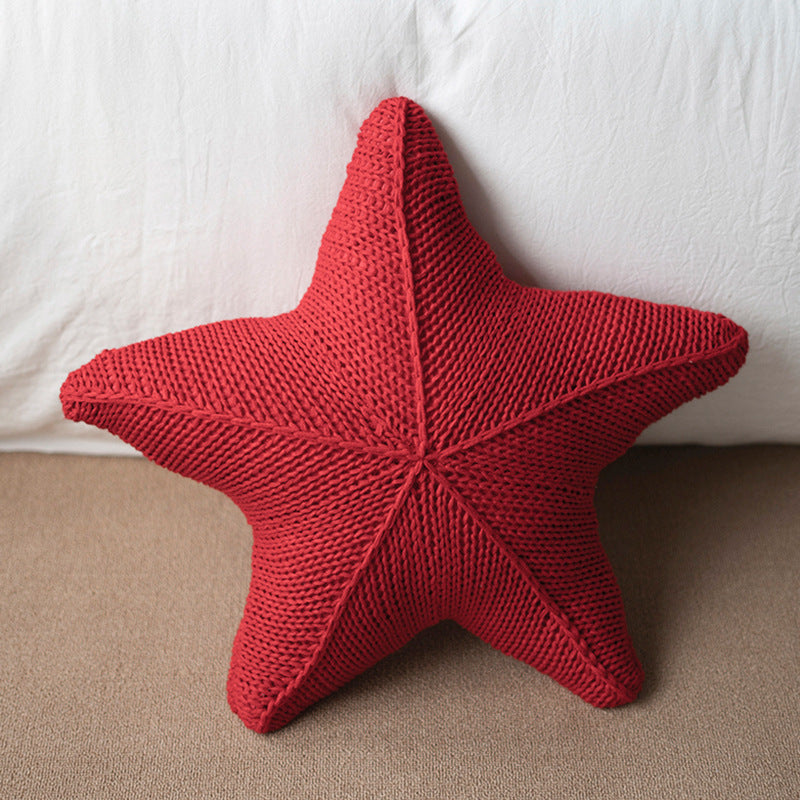Star-Shaped Chunky Knit Decorative Cushion Bowlift