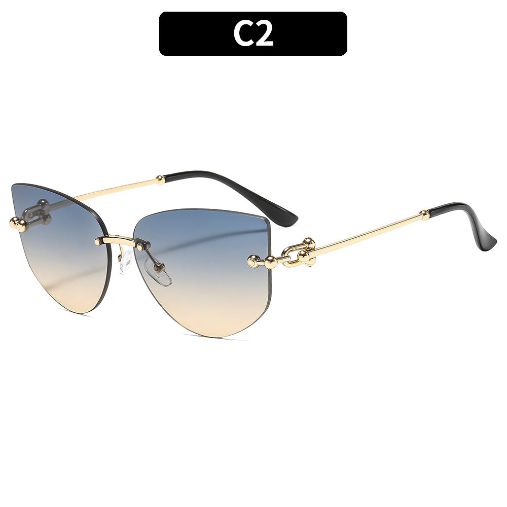 Luxe Geometric Cat-Eye Sunglasses