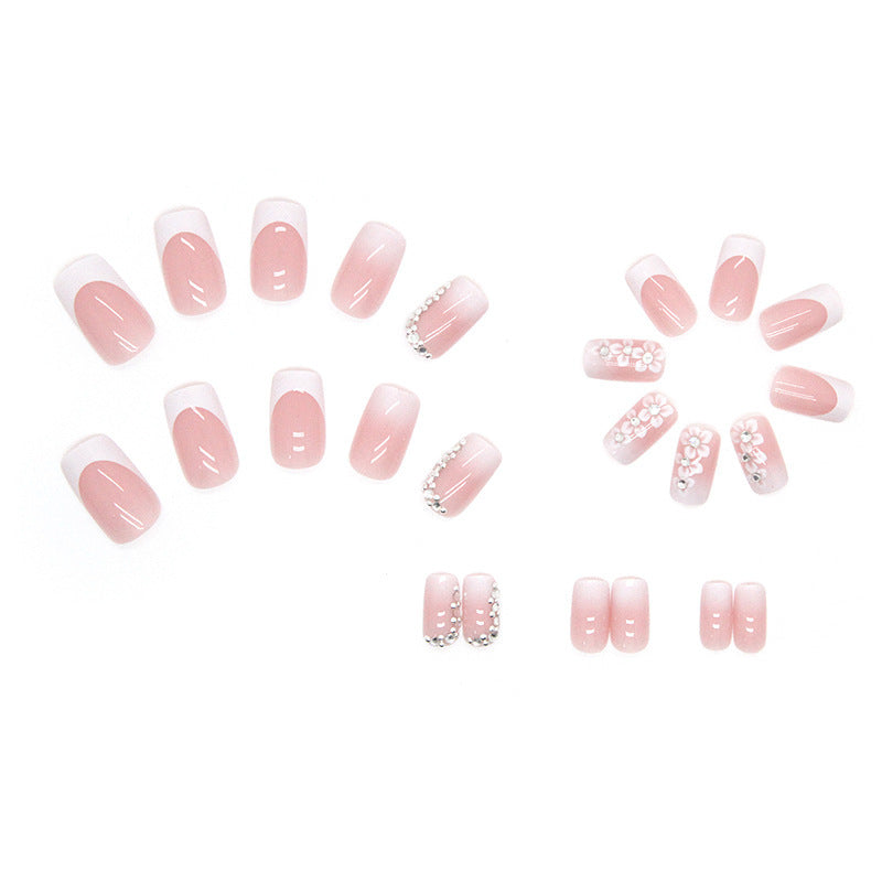 Deluxe Floral Acrylic Press-On Nail Tips Bowlift