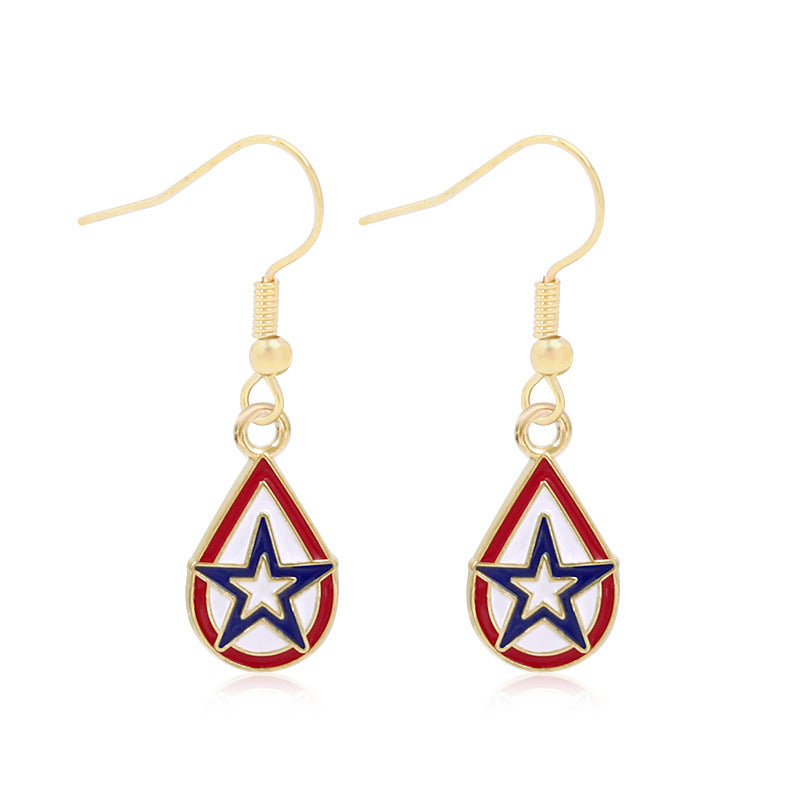 Women's long multi-layer star drop earrings with crystal embellishments and rhodium-plated alloy Bowlift