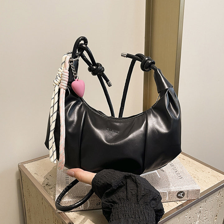 Stylish Leather Hobo Handbag Bowlift