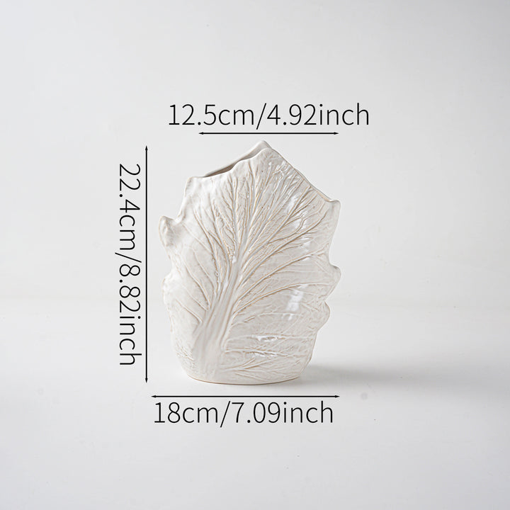 Decorative Ceramic Leaf-Shaped Centerpiece Vase