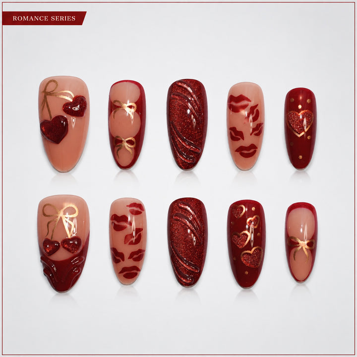 Artificial nails with romantic design Bowlift