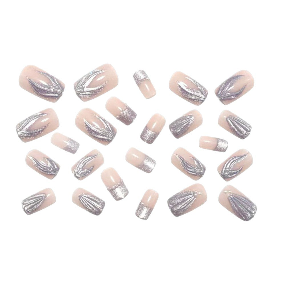 Luxury Aquamarine Design Press-On Nails Bowlift