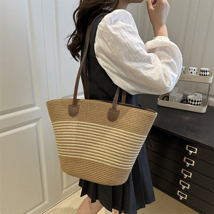Stylish Straw Beach Tote Bag Bowlift