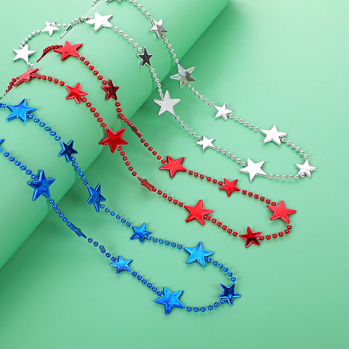 Women nan long Statement Necklace with star beads and ball chain Bowlift