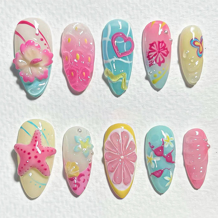 Artistic 3D Nail Tips with Maritime Motif Bowlift