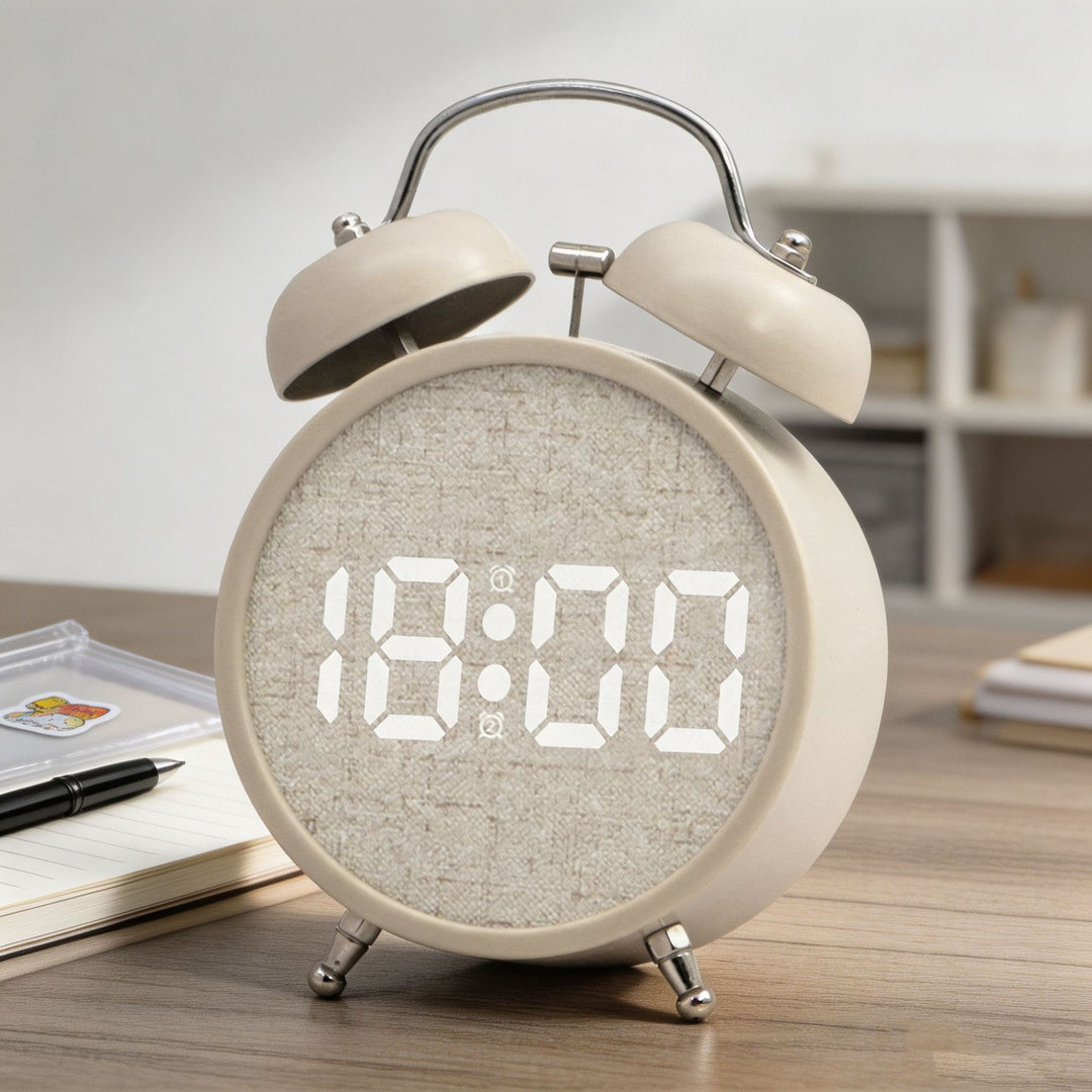 Digital Alarm Clock in Modern Design with Large LED Display Bowlift