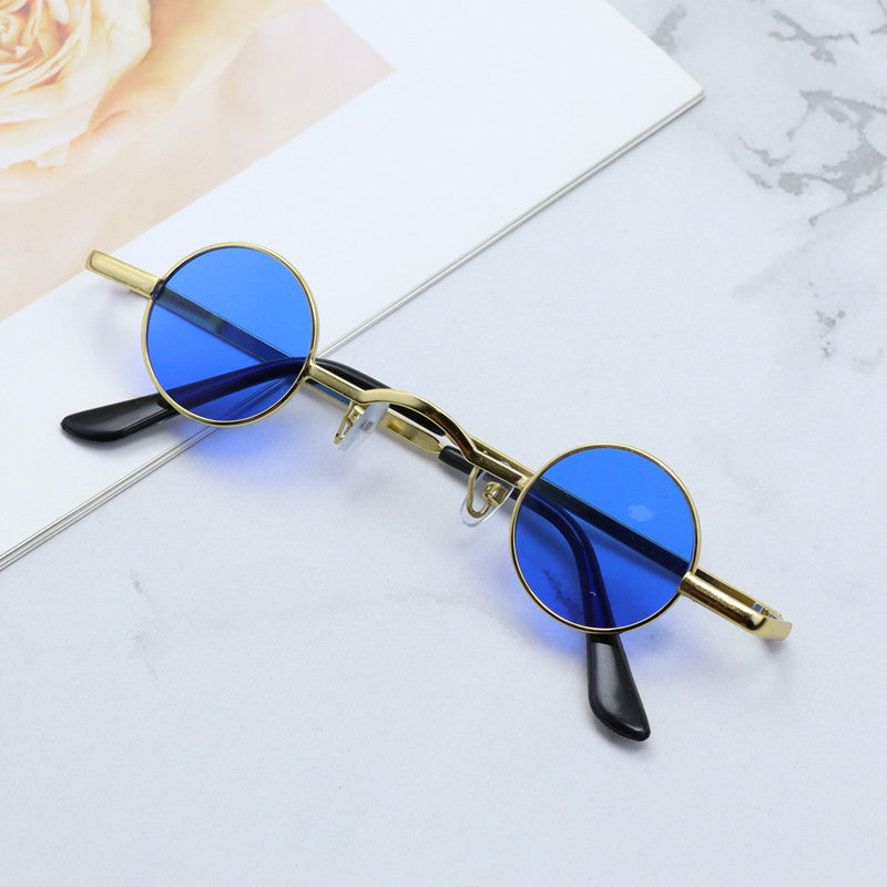 Retro-Inspired Round Metal Frame Sunglasses Bowlift