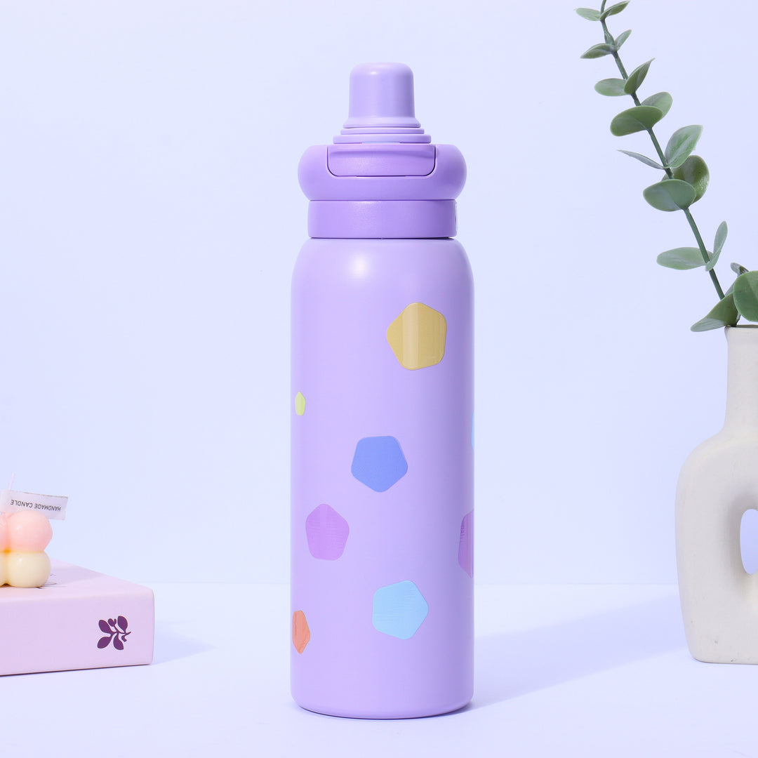 Women's thermo water bottle with non-slip grip and unique design Bowlift
