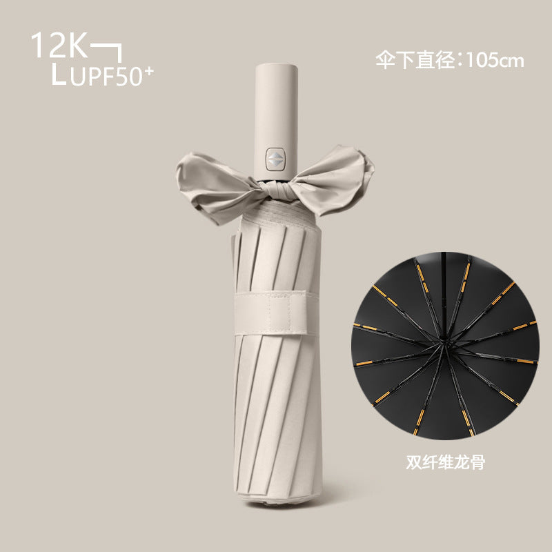 Women's compact and wind-resistant umbrella with UV protection technology Bowlift