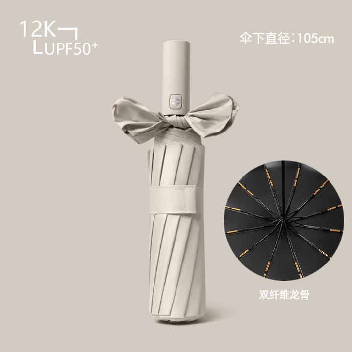 Women's compact and wind-resistant umbrella with UV protection technology Bowlift