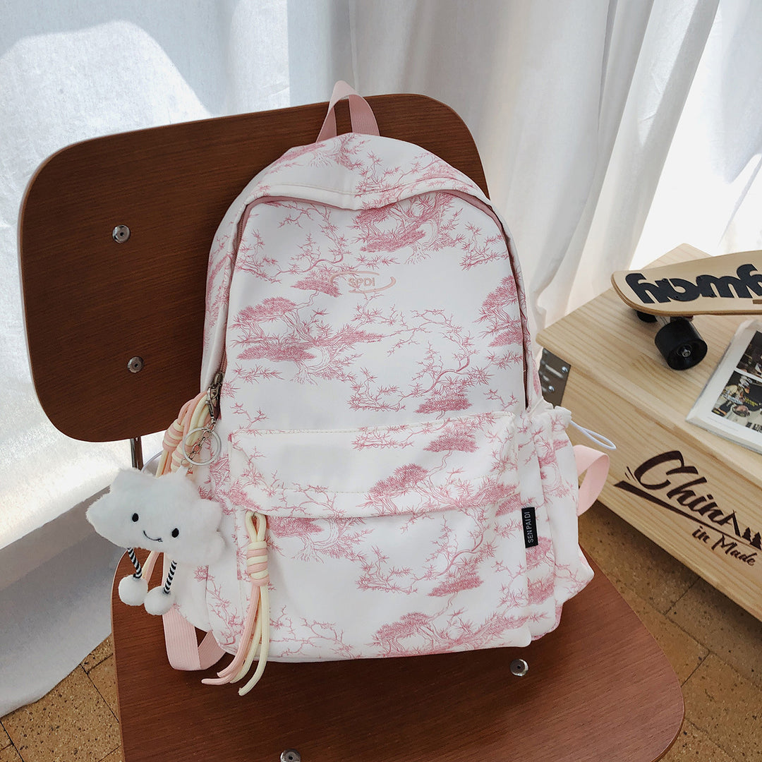 Elegant Floral Printed Backpack