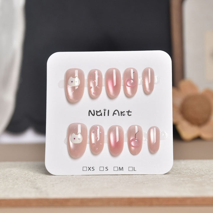 Decorative Press-On Nail Extensions with Floral Accents Bowlift